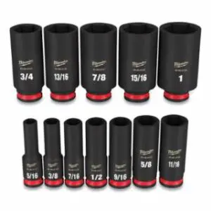 Milwaukee Shockwave™ Impact Duty™ 6-Point Socket Set, 3/8 in, SAE Deep, 12-Pc