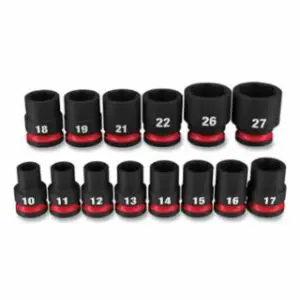 Milwaukee Shockwave™ Impact Duty™ 6-Point Socket Set, 1/2 in, Metric STD, 14-Pc