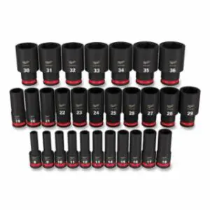 Milwaukee Shockwave™ Impact Duty™ 6-Point Socket Set, 1/2 in, Metric Deep, 29-Pc