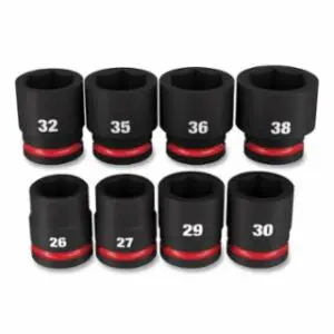 Milwaukee Shockwave™ Impact Duty™ 6-Point Socket Set, 3/4 in, Metric STD, 8-Pc