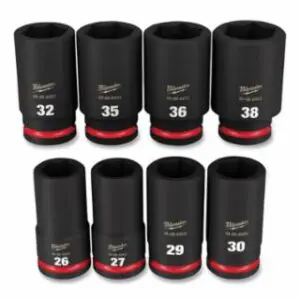 Milwaukee Shockwave™ Impact Duty™ 6-Point Socket Set, 3/4 in, Metric Deep, 8-Pc