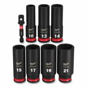 Milwaukee Shockwave™ Impact Duty™ 6-Point Socket Set, 3/8 in, Metric Deep, 8-Pc