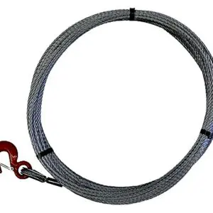 Tractel 15,000 lbs. and (3⁄8 in.) 5x19 or 5x26 Wire Rope Assembly With Hook And Welded Tip