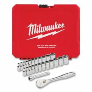 Milwaukee Metric & SAE Ratchet and Socket Set with FOUR FLATâ„¢ Side